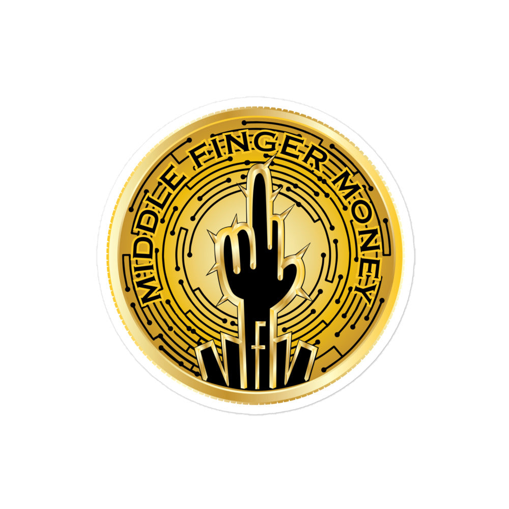 Gold MFM Coin Logo Sticker